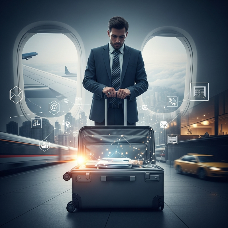 A professional chauffeur opening the door of an executive car for a business traveler, highlighting corporate travel.