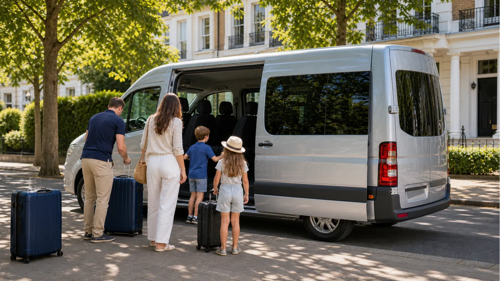 8-seater minibus airport transfer to Wimbledon for groups travelling with luggage